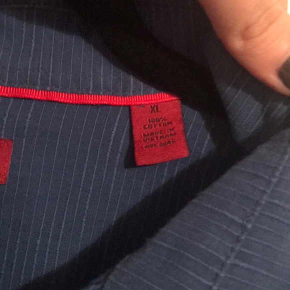 Alfani blue button up shirt. - Picture 3 of 4